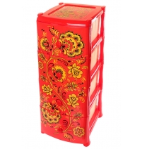 Пластиковый комод с 4 ящиками Violet Хохлома Арт. 0352