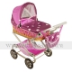 Коляска для кукол Wakart Моника сирен+слив+мал.цветочек